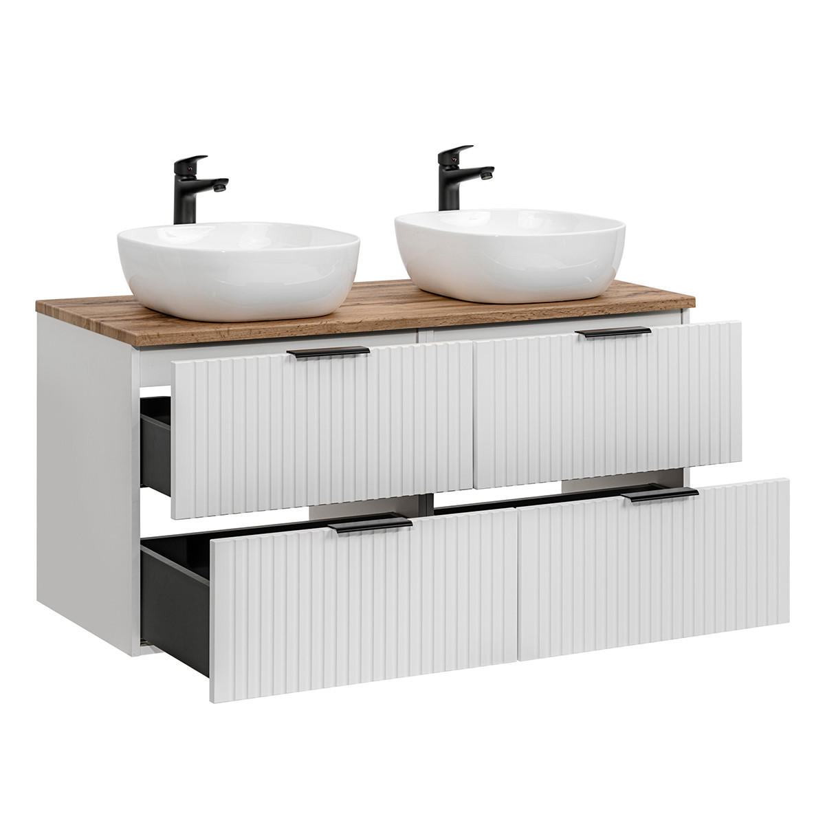 DOPPELWASCHTISCH 120.8cm Adriel Weiß - Weiß, Holzwerkstoff (120.8/59/46cm) - Petits-meubles