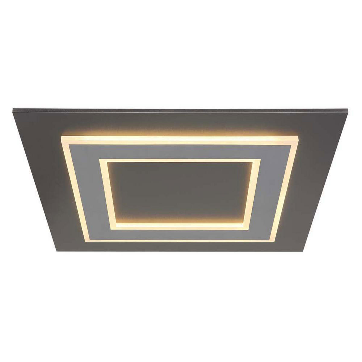 LED DECKENLEUCHTE Metall Acryl Anthrazit - Anthrazit, Metall (48/48/4.6cm) - Globo Lighting