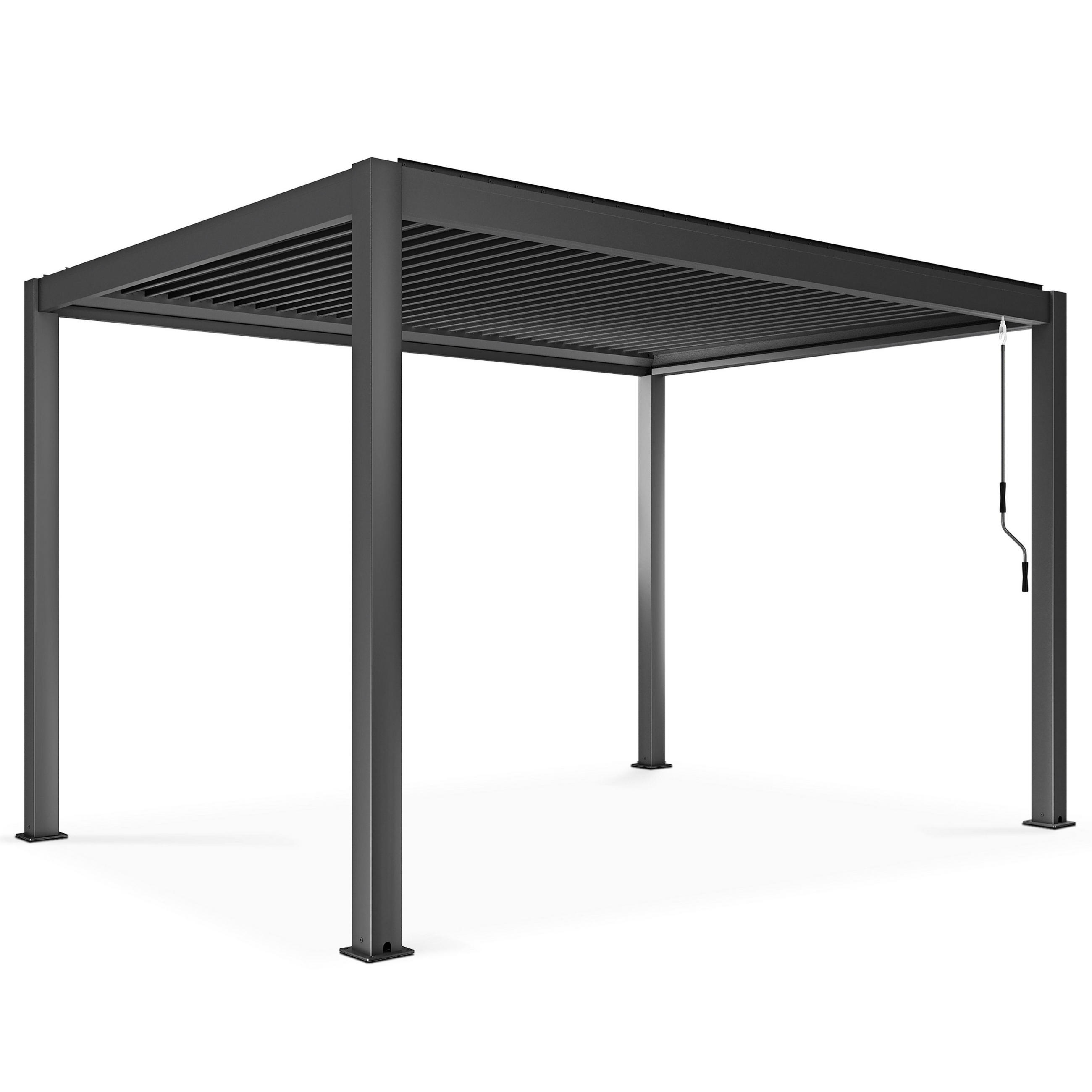 PERGOLA 3x4 m, Grau - Grau, Metall (296/257/403cm) - Oviala