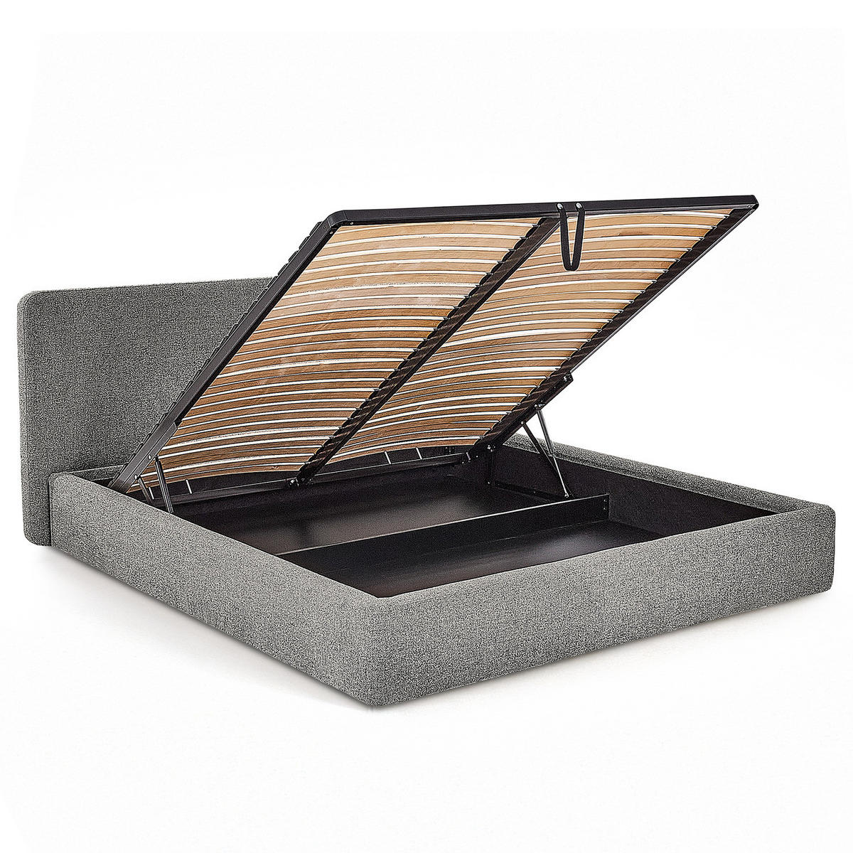 POLSTERBETT - Anthrazit, Textil (140/200cm) - home24