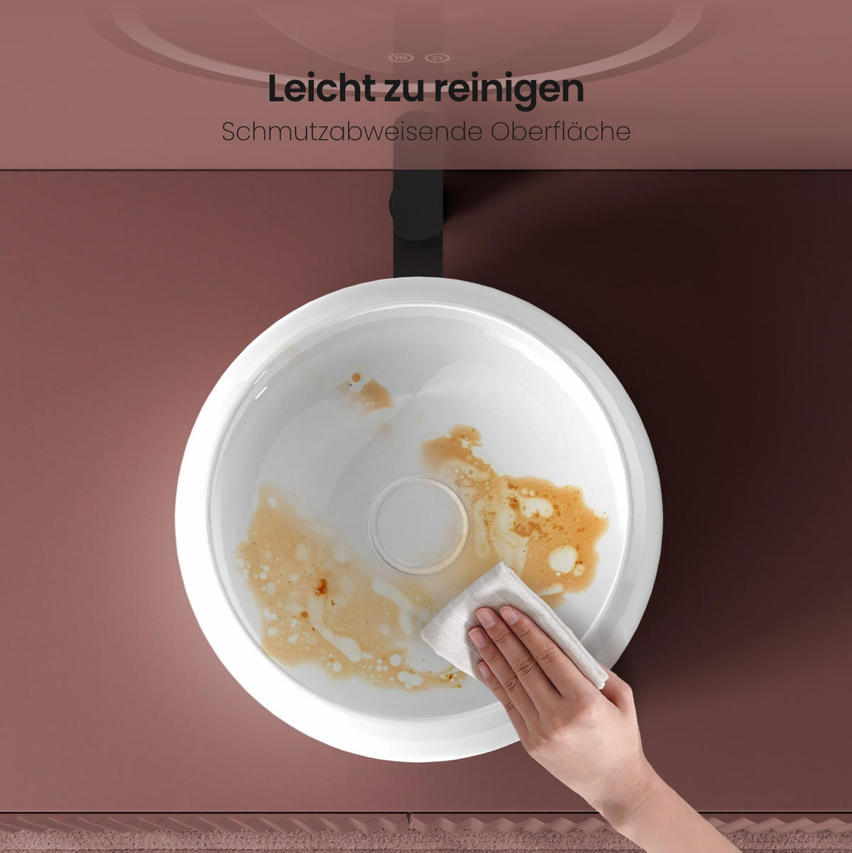 WASCHBECKEN Rund Gebogen Aufsatzmontage Weiß Ø36 / 12 cm - Weiß, Keramik (36/12/36cm) - EMKE