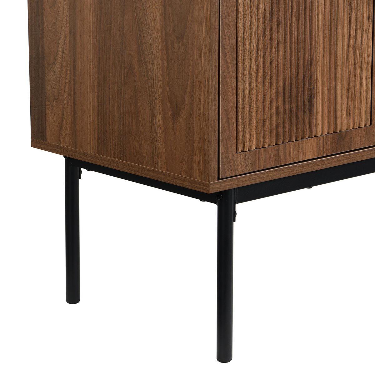 KOMMODE 140/40/80 cm mit 4 Türen und Soft-Close im Rattan-Look - Naturfarben, Holzwerkstoff (140/80/40cm) - BEAOK