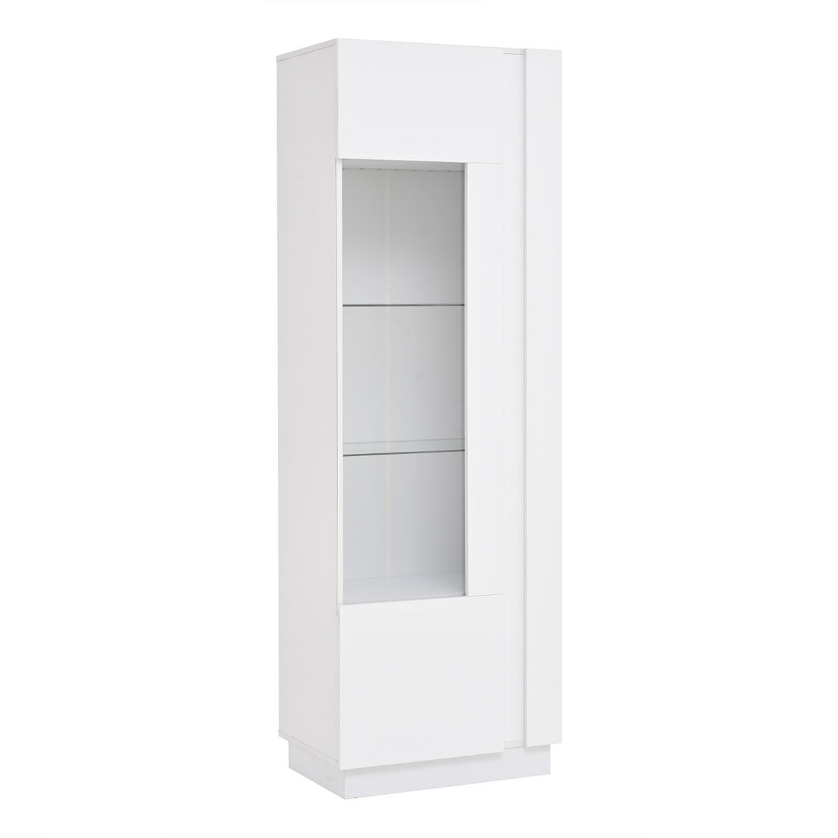 VITRINE 60/40/180 cm weiß aus Holzwerkstoff mit LED und Acrylfront - Weiß, Holzwerkstoff (60/180/40cm) - OKWISH
