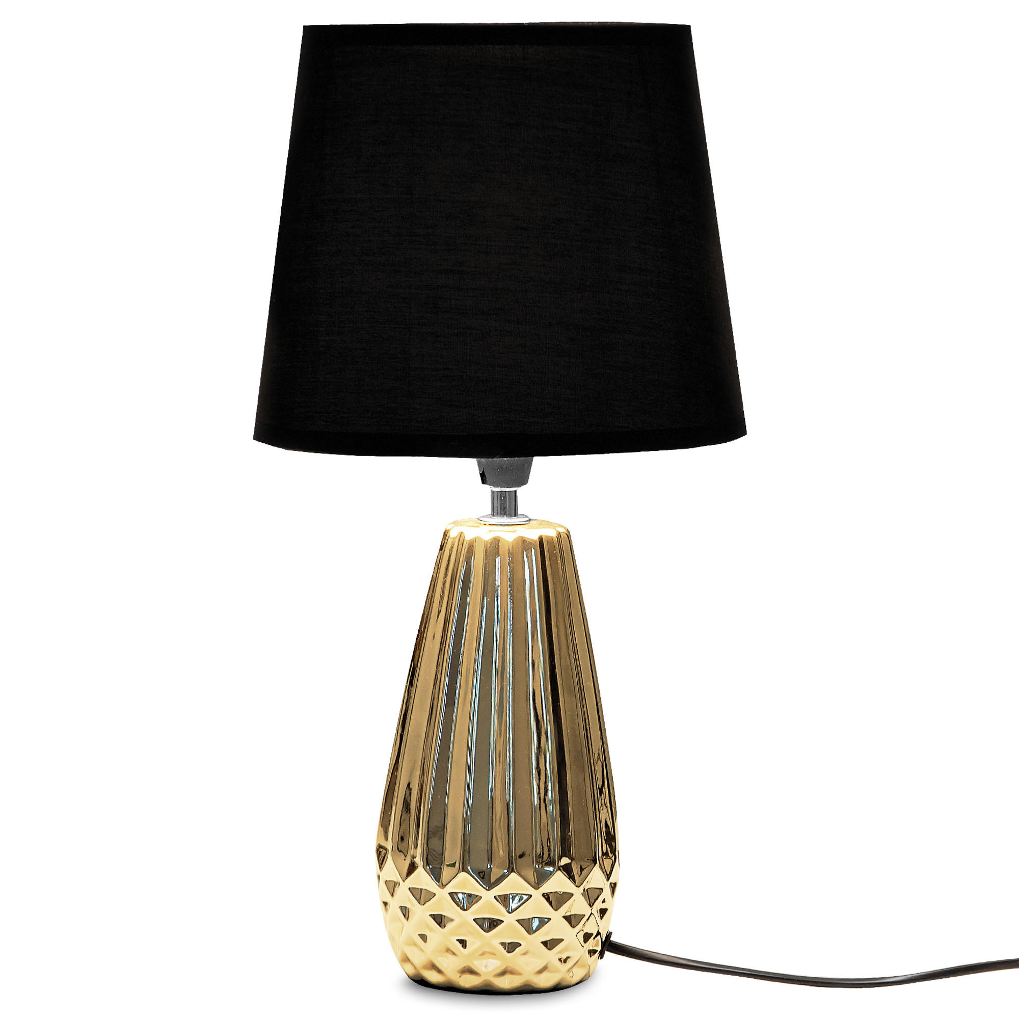 TISCHLAMPE ERANA, Gold, Schwarz - Goldfarben/Schwarz, Keramik/Textil (21.5/22/40cm) - KONSIMO®