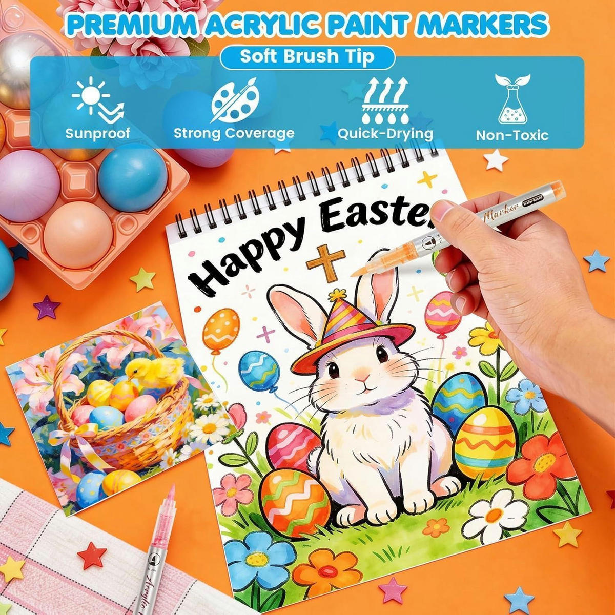 ACRYLFARBEN-MARKER Set 72 Farben Pinselspitze - Multicolor, Kunststoff (1.5/1.5/13.5cm)