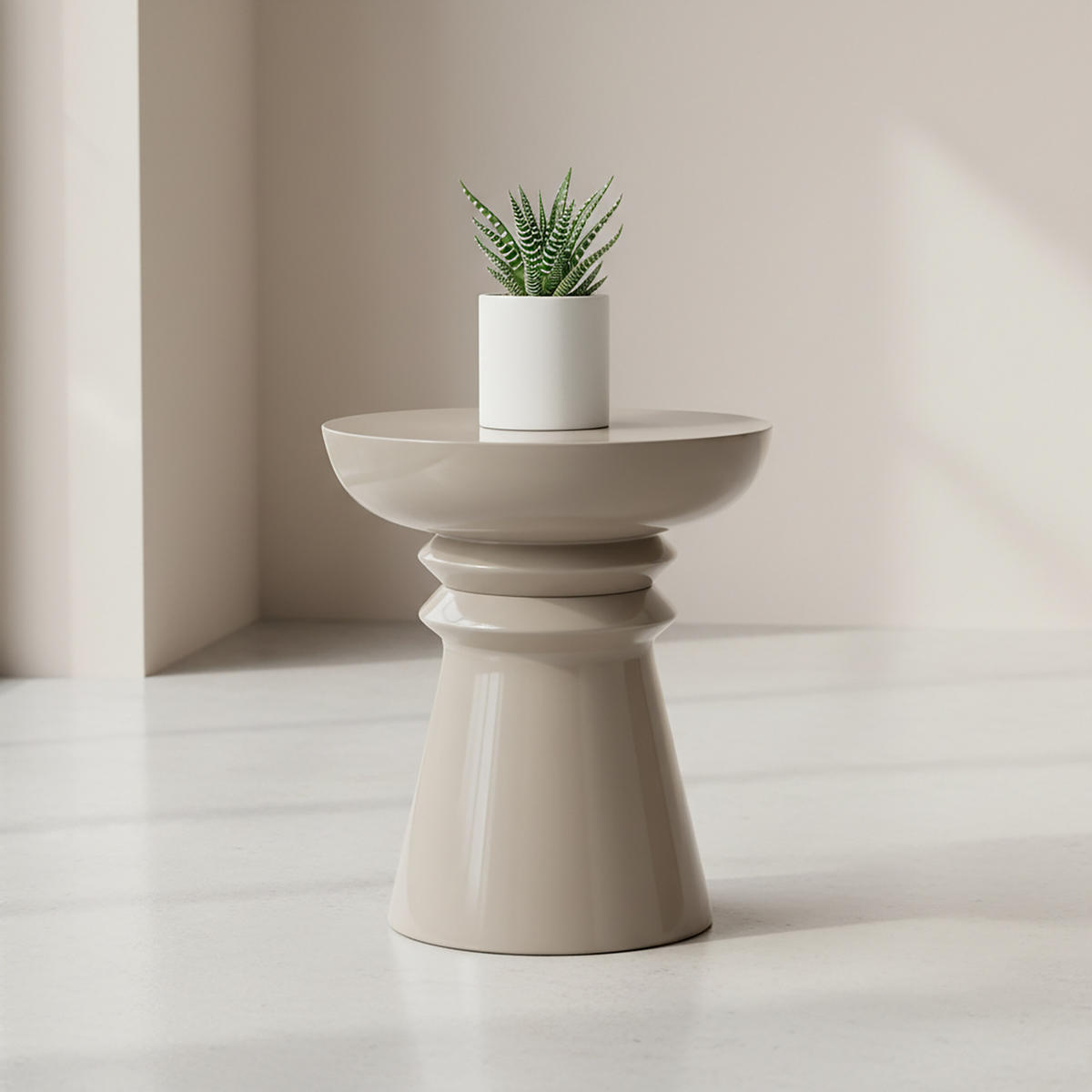 STRANSKI tabel - bež, kovina (38/38/45cm) - Relaxdays