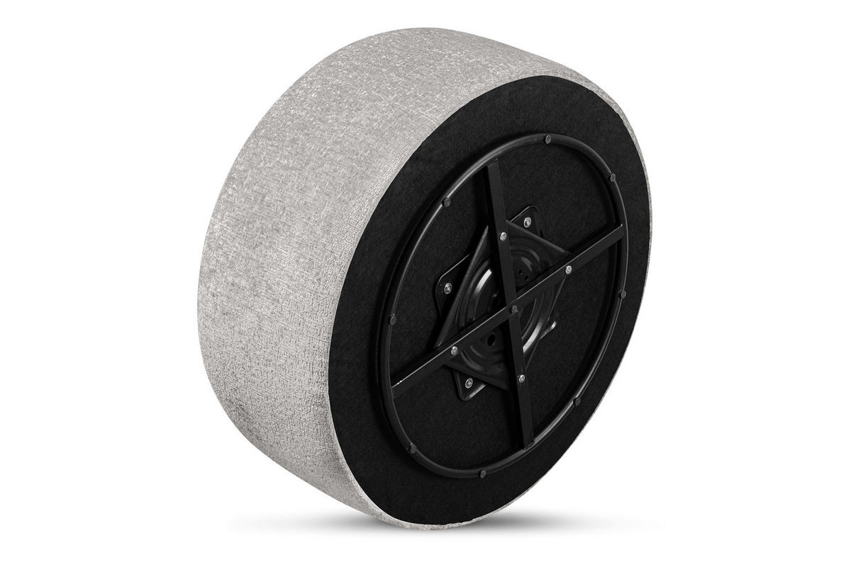 SITZHOCKER RAGGI mit 360° Drehfunktion, Aschgrau - Hellgrau/Grau, Textil (80/36/80cm) - KONSIMO®
