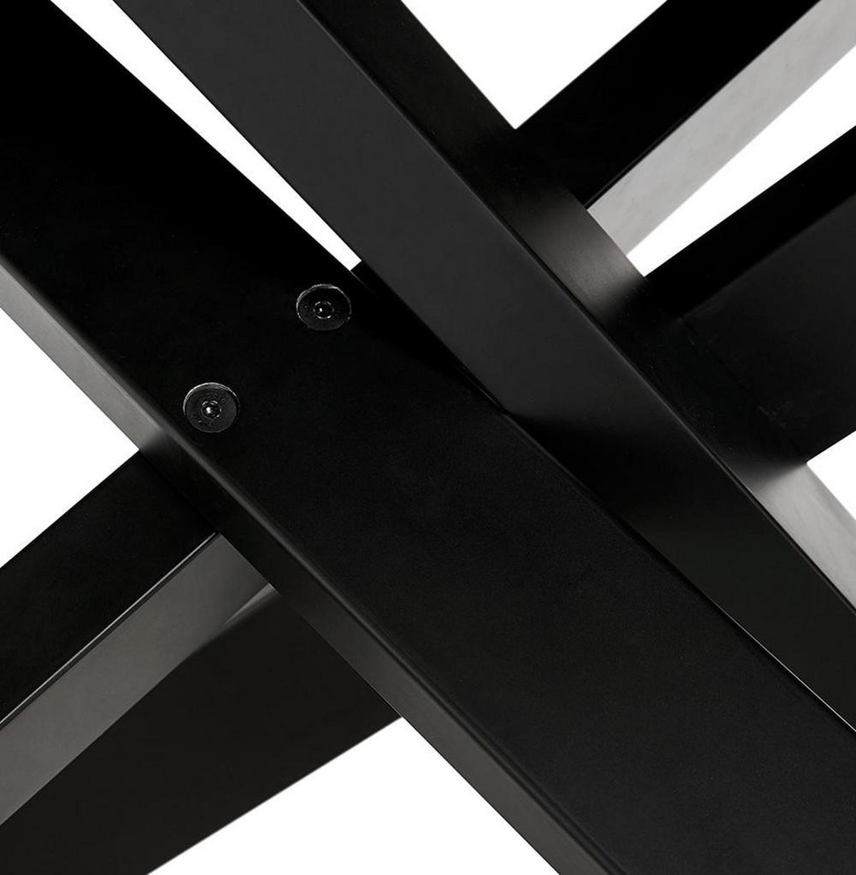 ESSTISCH Massivholz Metall X-Gestell Verschiedene Varianten NERIXO, Braun-Schwarz 200x100x75,5 cm - Schwarz/Braun, Holz/Metall (100/200/76cm) - KADIMA DESIGN