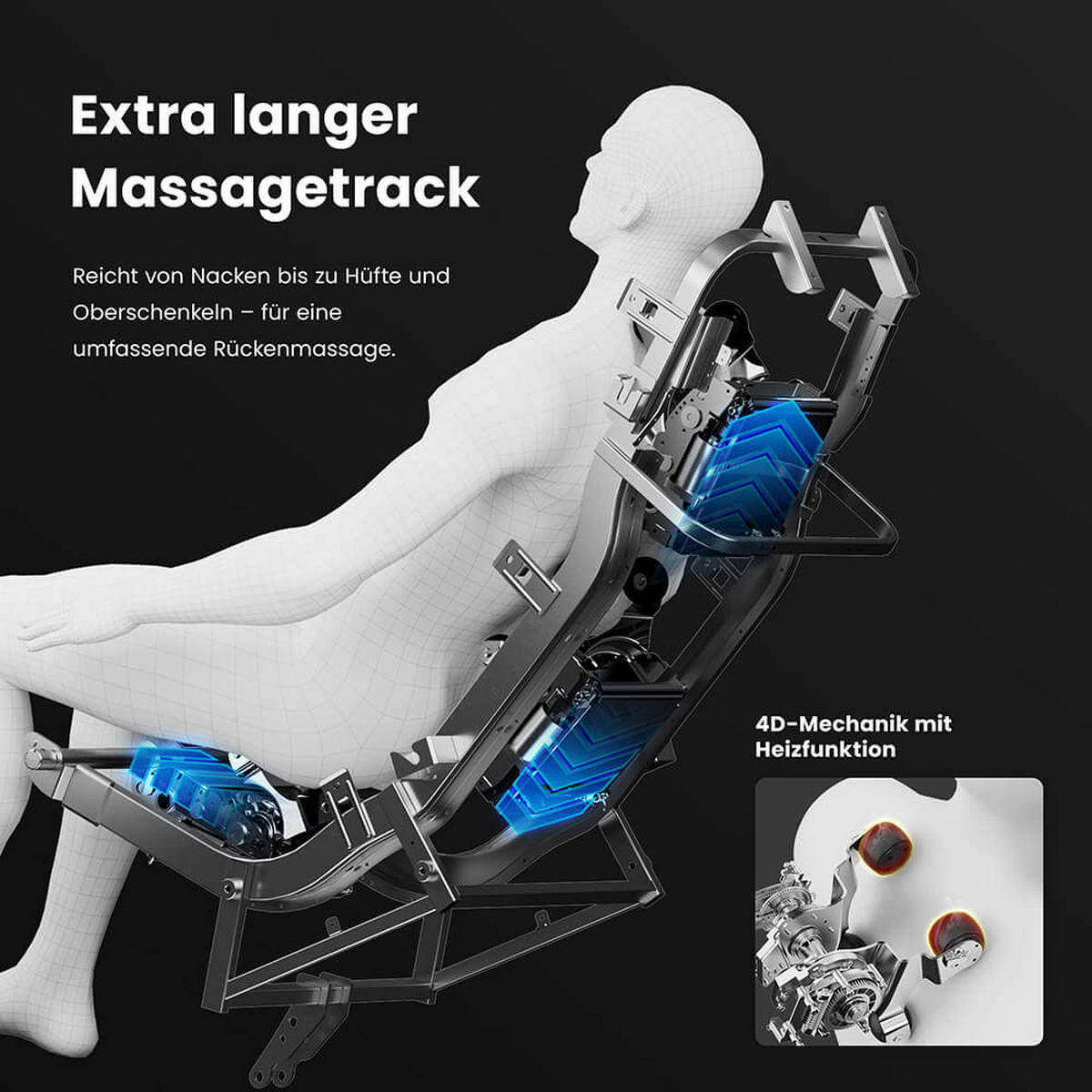 MASSAGESESSEL ALVINA mit Premium Webstoffpolsterung - Schwarz - Schwarz, Kunststoff (76.7/157/116cm) - Home Deluxe