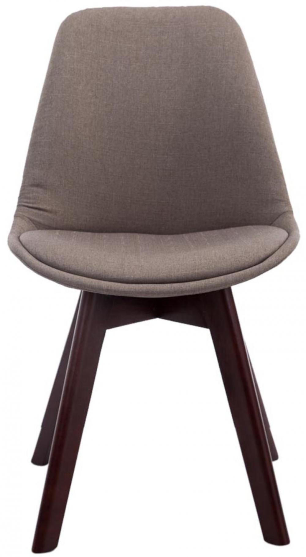 STUHL 4er Set Stoff taupe - Taupe/Walnussfarben, Holz/Textil (48/84/55cm) - CLP