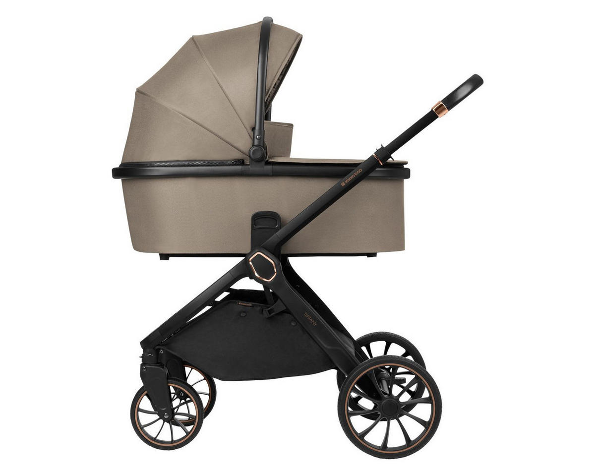 KINDERWAGEN Tiffany 2 in 1 hellbraun Babywanne, Sportsitz, Wickeltasche, PU-Räder - Braun, Metall (81/59/102cm) - Kikka boo