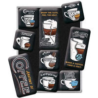 MAGNETSET 9-teilig Coffee & Chocolate Anatomy of Coffee - Multicolor, Metall (7/9/2cm) - Nostalgic-Art