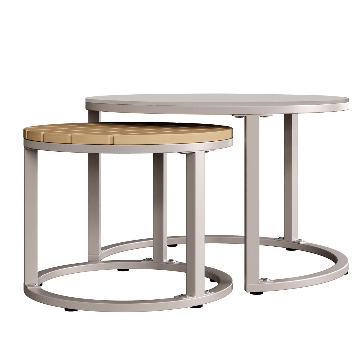 LOUNGESET 6-7 Personen Beige Eck Mit Verstellbaren Füßen - Beige, Metall - FLIEKS