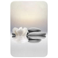 WC PŘEDLOŽKA Kameny - Lotos - Bílý - Voda - Zen 60x90 cm - bílá, textil/plast (60/1cm) - OnlyWow