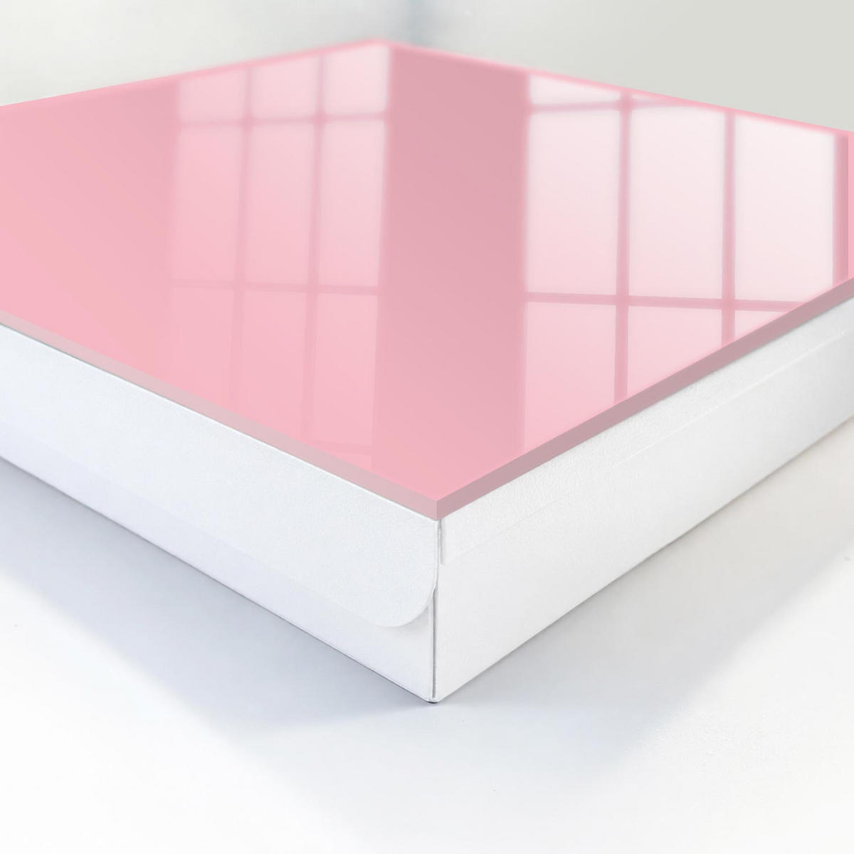 SCHLÜSSELBOX Weiß 30x30 cm – Türöffnung nach rechts - Hellrosa - Pink, Metall (30/30/5cm) - TULUP