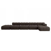 ECKSOFA modulares Sofa Lizur-L3 - 475x160x70 cm Braun Velours - Braun, Holzwerkstoff/Textil (475/160cm) - ALTDECOR