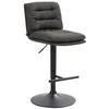 BARHOCKER TURIN Dunkelgrau Stoff Schwarz - Dunkelgrau, Textil/Metall (42/94/56cm) - DELUKE
