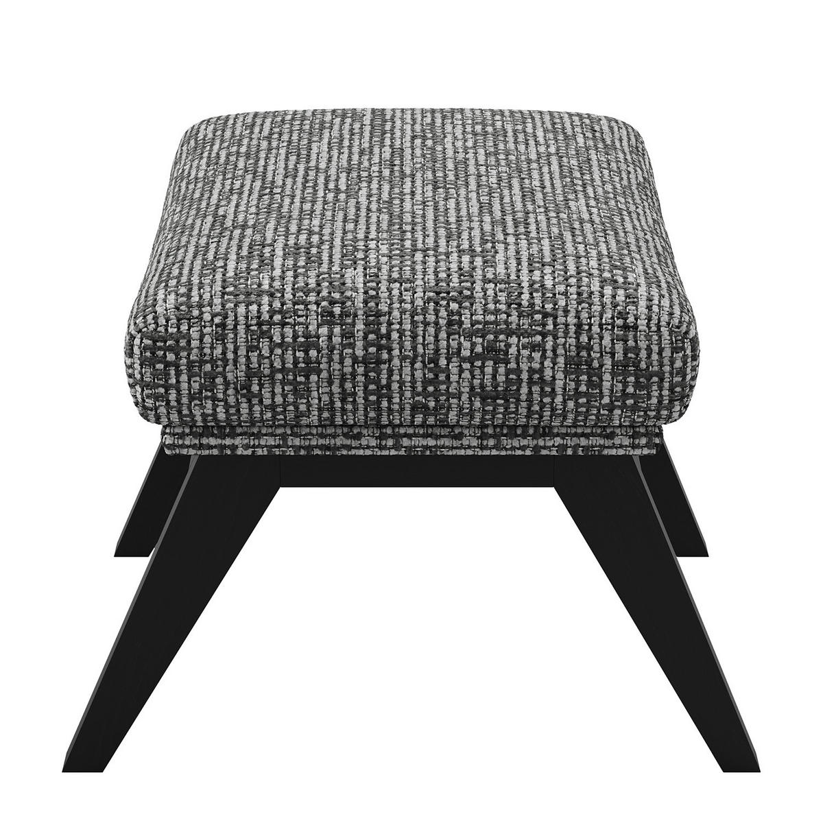 HOCKER mit Holzfüßen - Schwarz/Grau, Birkenholz/Textil (54/41/41cm) - home24