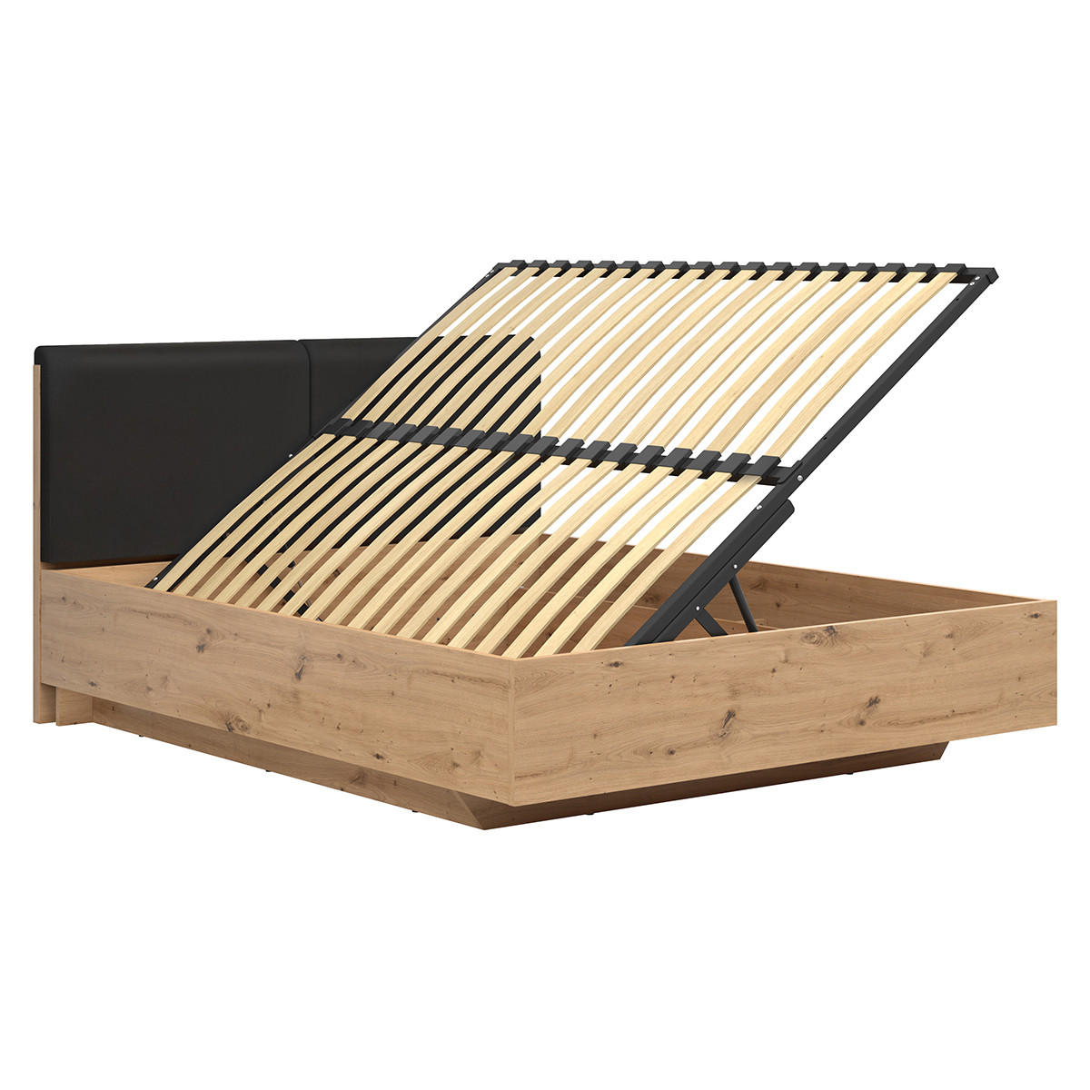 BOXBETT 160/200 Mao Holz in Eichenoptik - Braun, Holzwerkstoff (160/200cm) - Petits-meubles