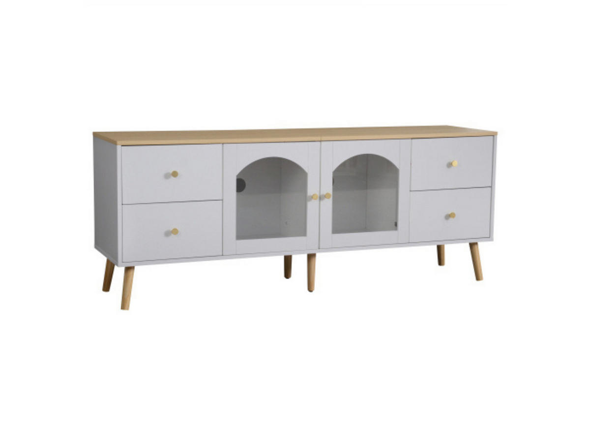 TV-SCHRANK White 40/160/63.5 cm - Weiß, Holz (160/63.5/40cm) - Urban Meuble