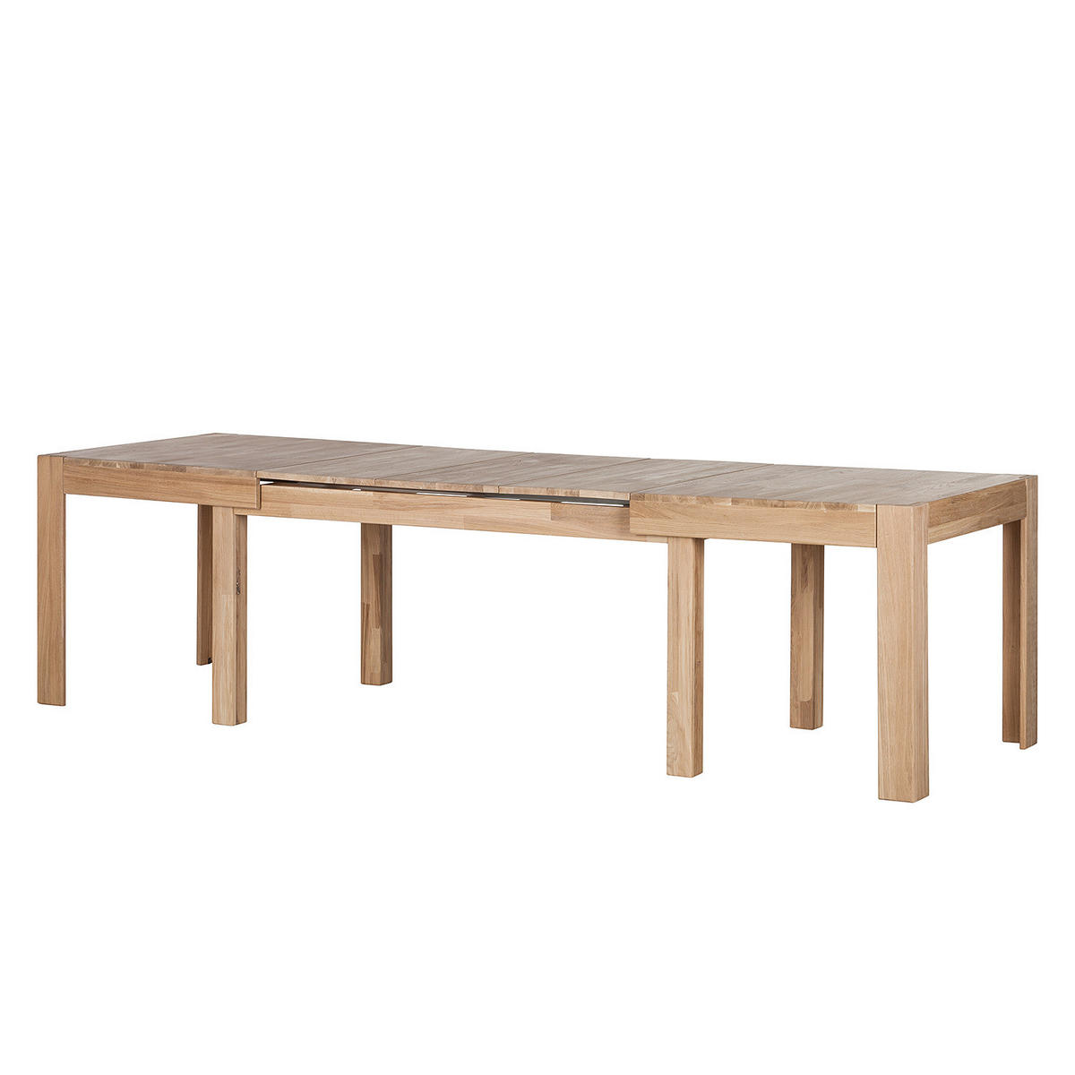 ESSTISCH - Eiche massiv - Eichefarben, Holz (90/160/73cm) - home24