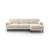 AUSKLAPPBARES-ECKSOFA rechts mit Container Scott aus Samt leichtes beige 5 Sitzplätze - Beige, Textil (142/212cm) - Micadoni