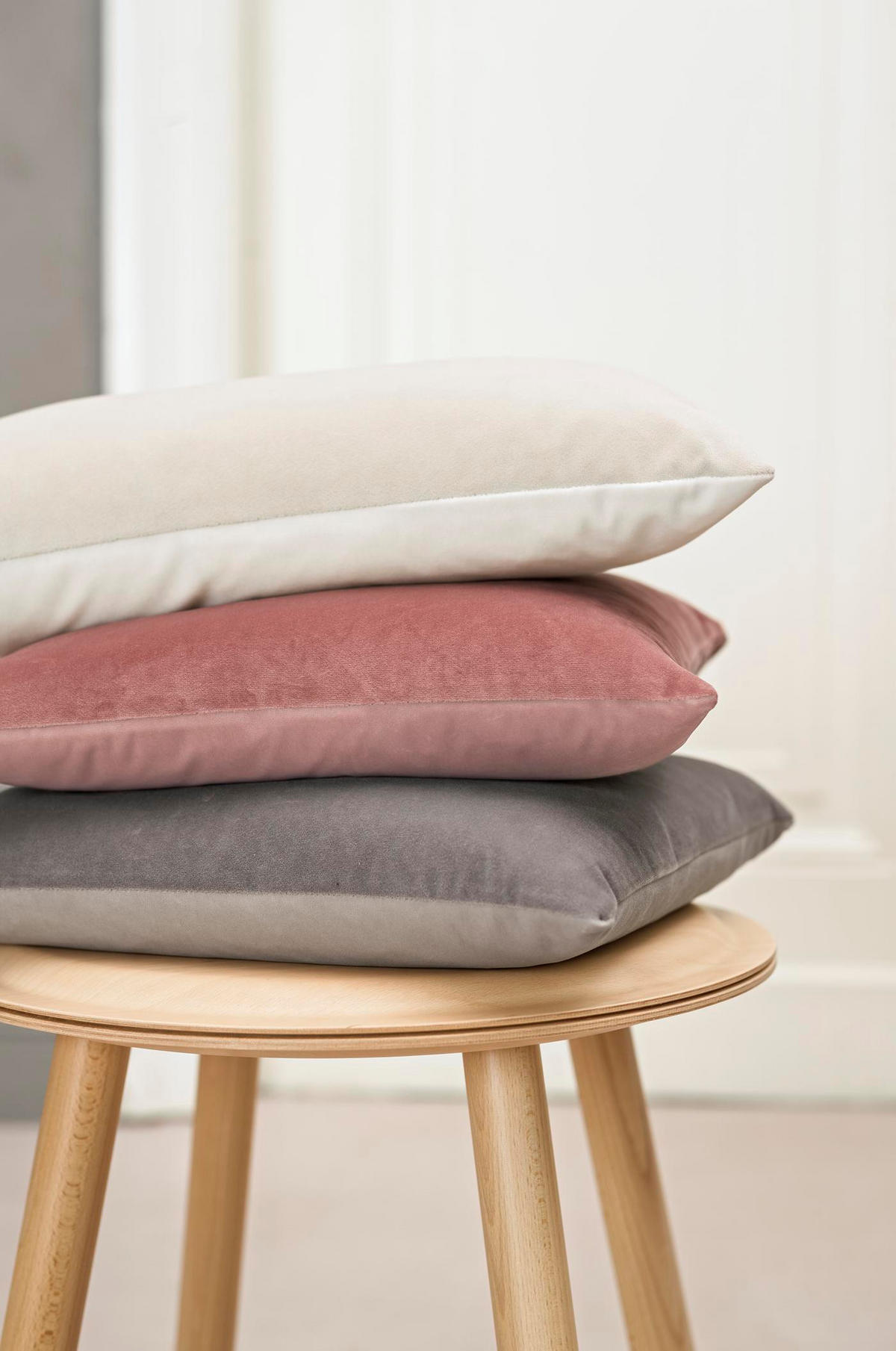 KISSENHÜLLE Samt Uni - Beige, Textil (40/40cm) - Magma Heimtexx