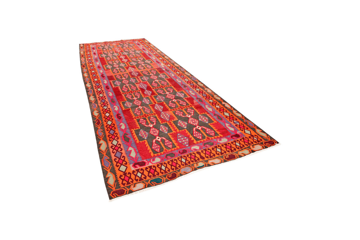 KELIM-TEPPICH handgewebt Ardebil Bunt 402/183 cm Schurwolle - Multicolor, Textil (183/402cm) - Looma