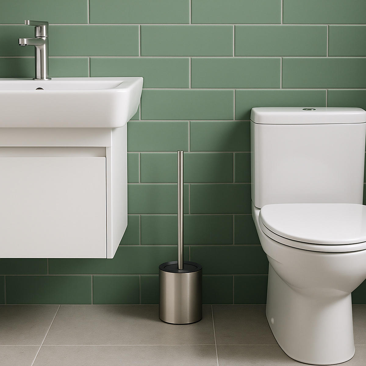 WC-BÜRSTENHALTER - Multicolor, Kunststoff/Metall (10/36.5/10cm) - Relaxdays