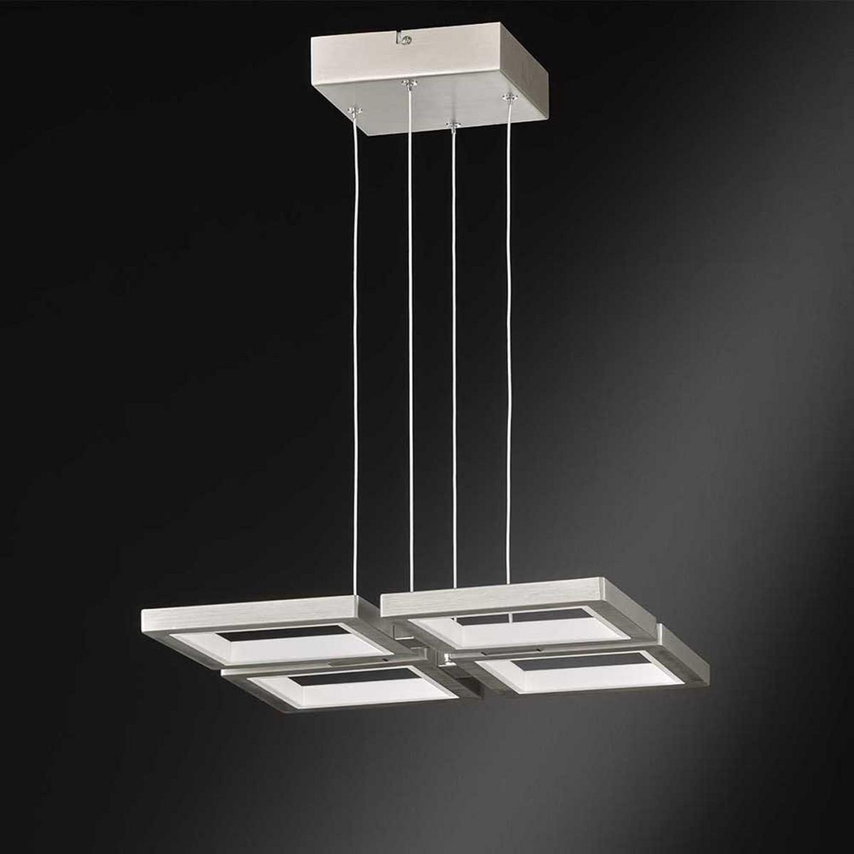 LED HÄNGELEUCHTE Silber Eckig - Silberfarben, Metall (43.8/43.8/150cm) - Wofi
