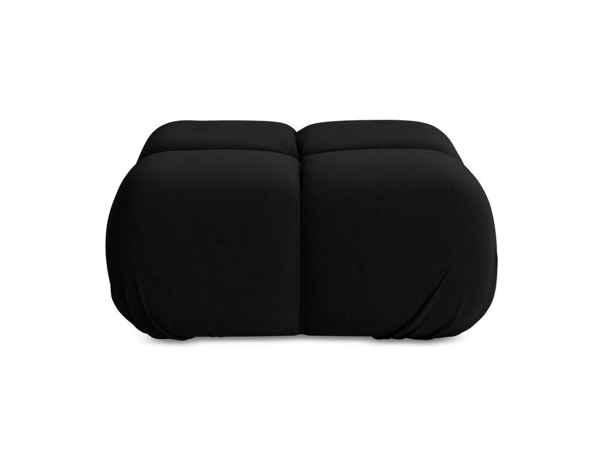 POUF Samt Stoff Schwarz - Schwarz/Orange, Kunststoff/Textil (95/41/95cm) - Makamii