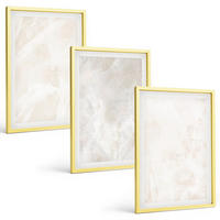 BILDER SET 3er Set - 40x60 cm Goldrahmen - Die Struktur von elegantem Marmor - Goldfarben, Kunststoff (40/60cm) - TULUP