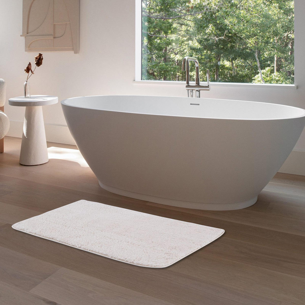 BADEMATTE rutschfest waschbar, weicher Badteppich, saugstark 50x80 cm Beige - Beige, Textil (50/80cm)