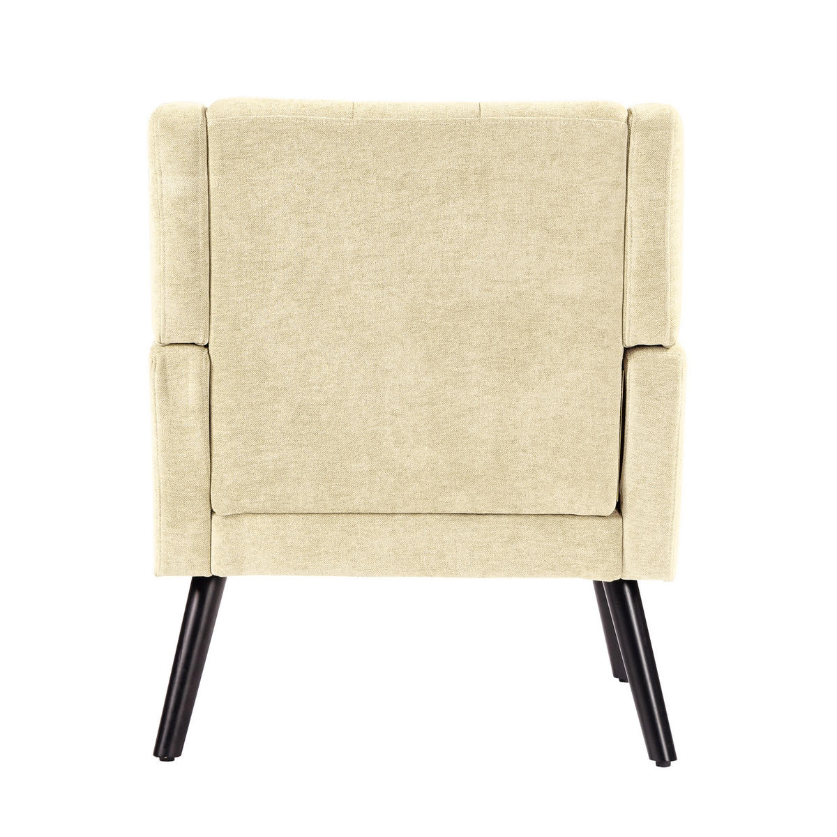 SESSEL Knopfpolsterung mit Massivholzbeinen, DE-42374, Schwarz - Beige, Holzwerkstoff (76/88/68cm) - ComfortXL