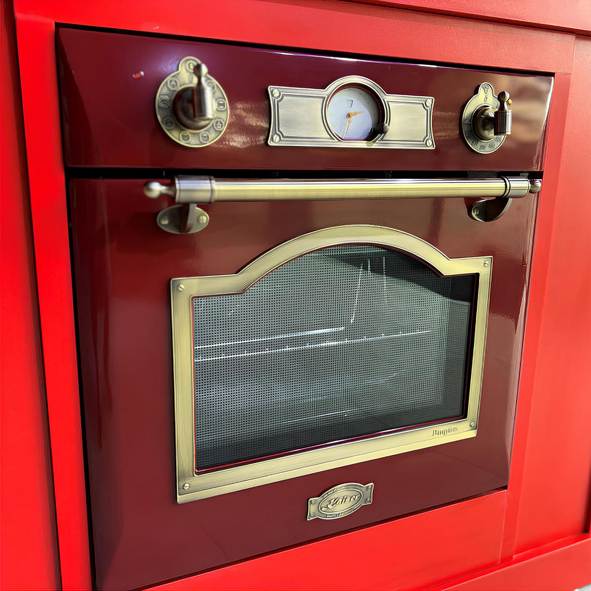 BACKOFEN-SET Elektro Backofen 60 cm EH 6355 RotEm+KCT 6195 iRotEm Induktionskochfeld 60 cm Rot - Rot, Metall (59.4/59.4/57.5cm) - Kaiser Küchengeräte