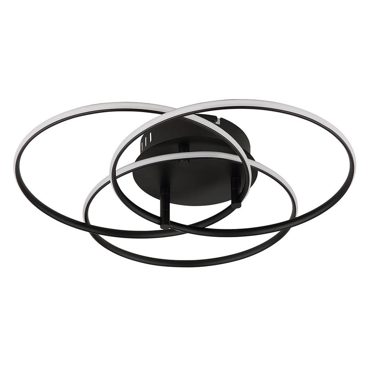 LED DECKENLEUCHTE Metall Schwarz Opal - Schwarz, Metall (45.6/45.6/9.4cm) - Globo Lighting