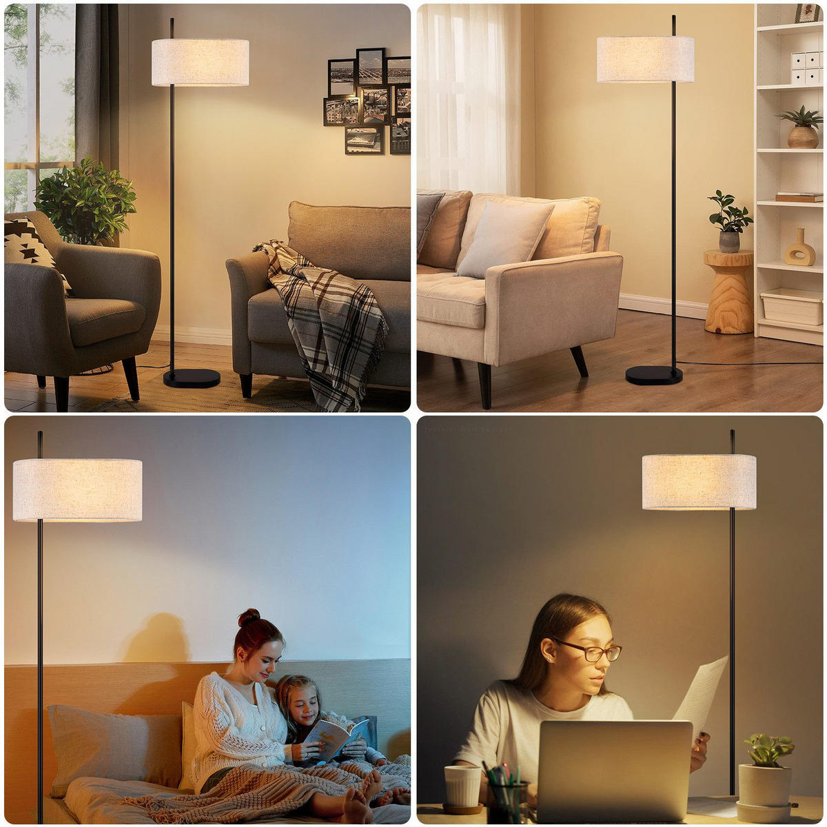 STEHLAMPE Yalowitz 40/21.2/155cm - Schwarz, Metall (40/21.2/155cm) - Nettlife