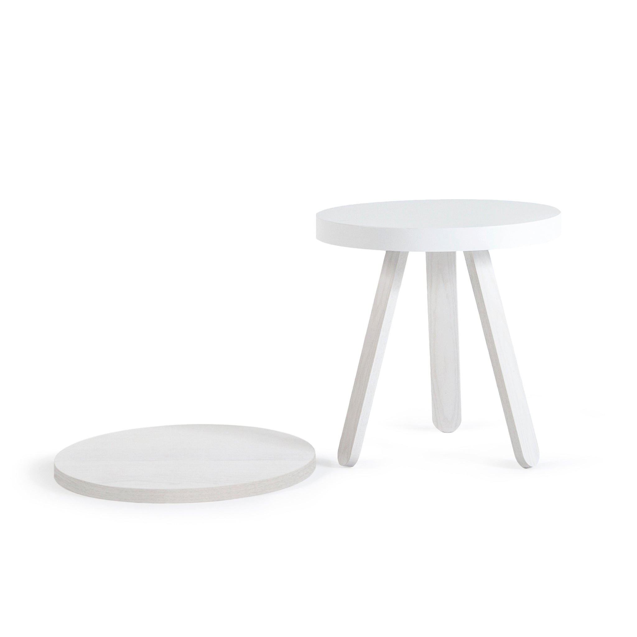 BEISTELLTISCH Batea S mit Tablett - Weiß, Holz (42/42/42cm) - Woodendot