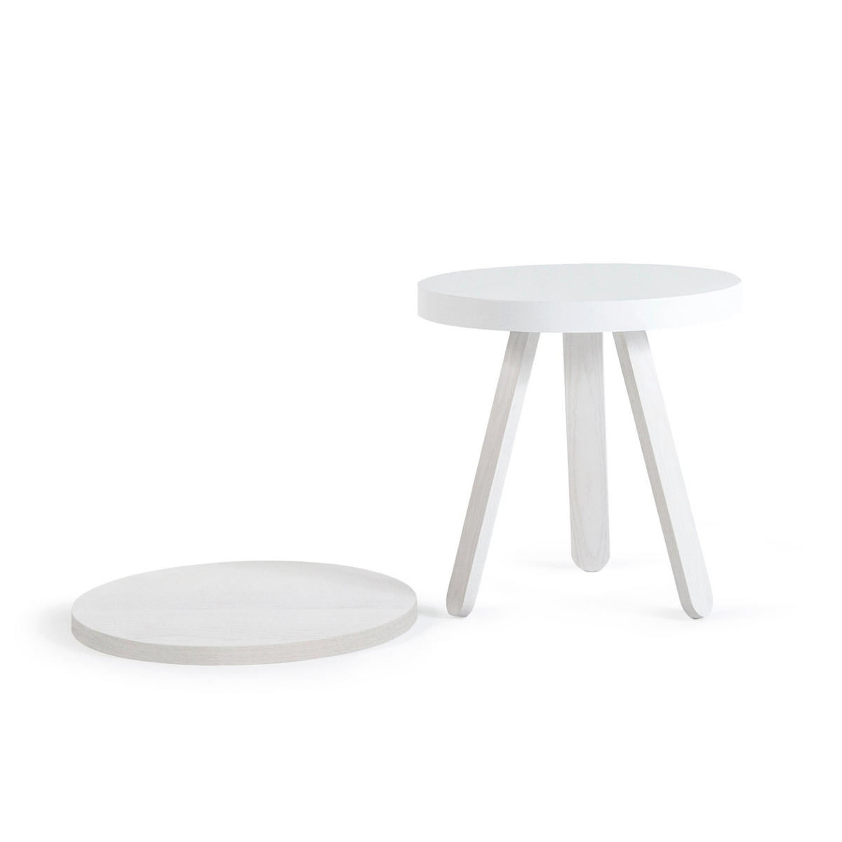 BEISTELLTISCH Batea S mit Tablett - Weiß, Holz (42/42/42cm) - Woodendot