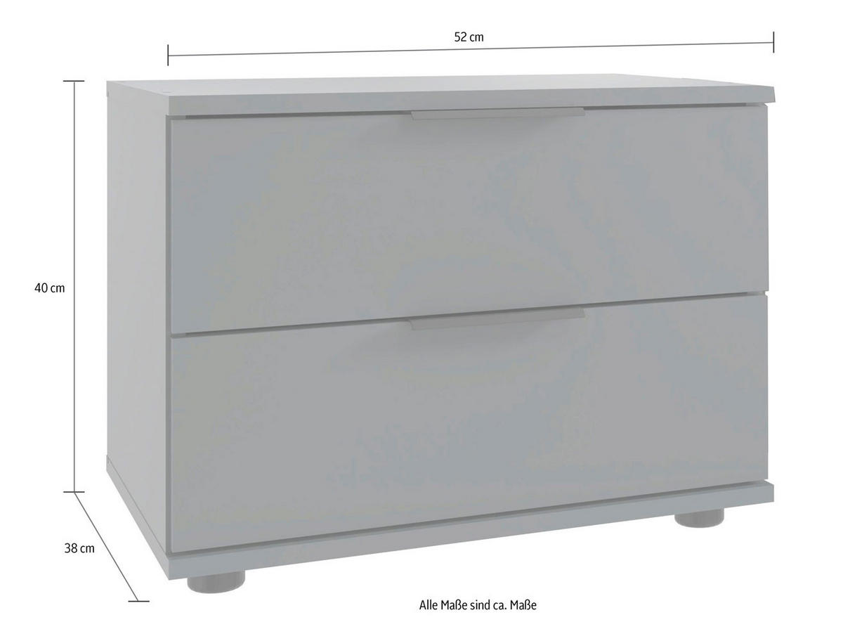 NACHTTISCH Rotterdam graphit 52 / 38 / 40 cm - Schwarz/Graphitfarben, Holz/Holzwerkstoff (52/40/38cm) - Wimex