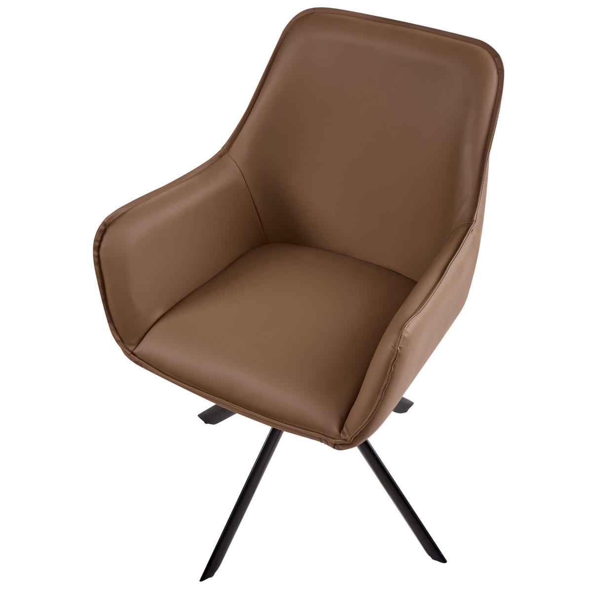 ESSZIMMERSTUHL drehbar Kunstleder Braun Mornas - Braun, Kunststoff (58/84/68cm) - Beliani