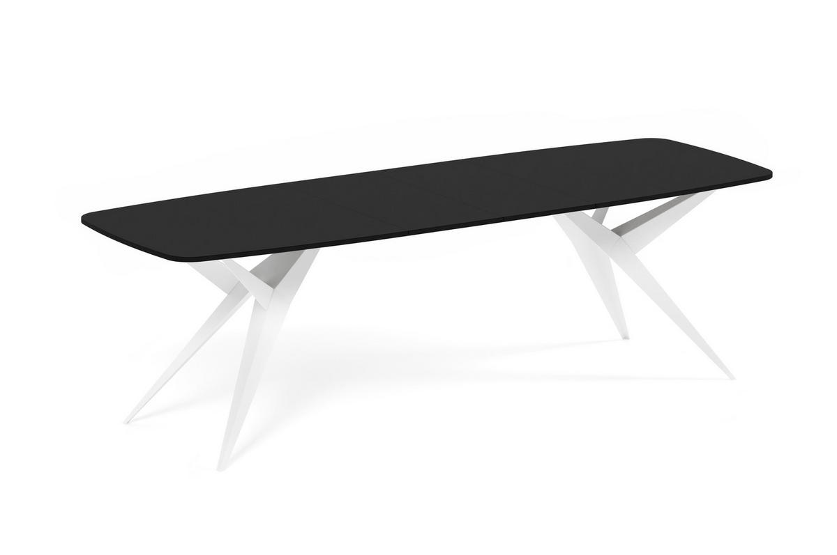 ESSTISCH AXIS - Schwarz/Weiß, Holzwerkstoff/Metall (90/180/76cm) - Meblini