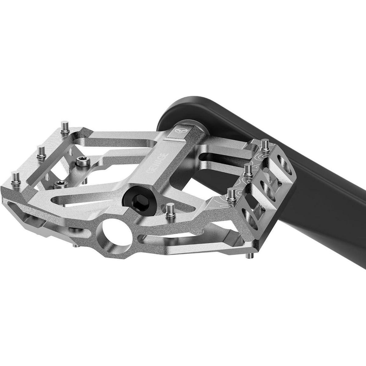 FAHRRADPEDALE Set Aluminiumlegierung Silber - Silberfarben, Metall (10/2.5/10.5cm)