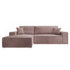 ECKSOFA Farese New Rosa mit Cordbezug, links - Pink/Schwarz, Kunststoff/Textil (267/167cm) - Selsey