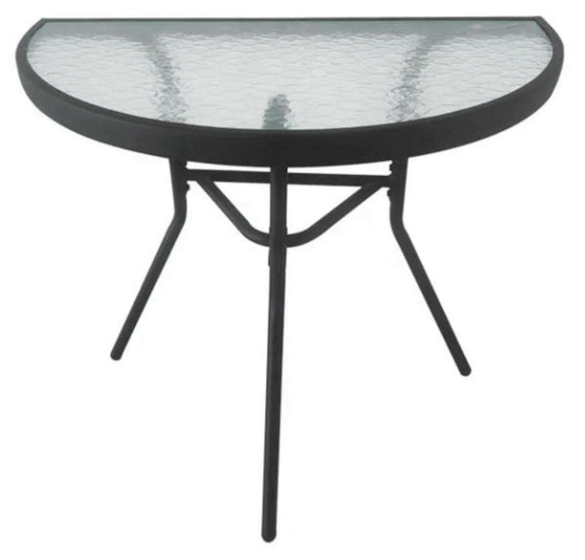 GARTENTISCH halbrund 70cm - Transparent, Metall (70/40/70cm) - Mat-Haus
