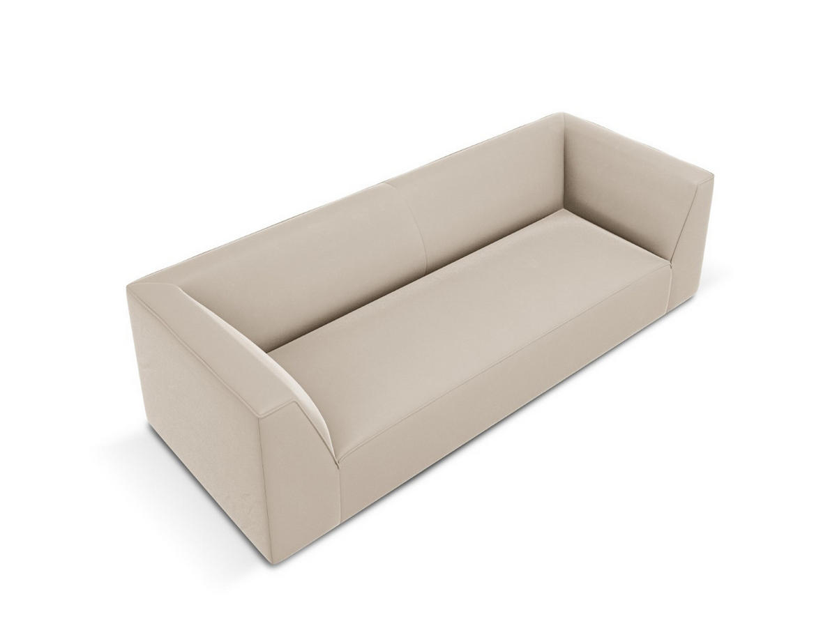SOFA Ruby aus Samt beige 3 Sitzplätze - Beige, Textil (93/69/232cm) - Micadoni