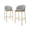 BARHOCKER-SET Muz BS-1258/GL - Goldfarben/Grau, Textil/Metall (55/101/51cm) - MIRJAN24