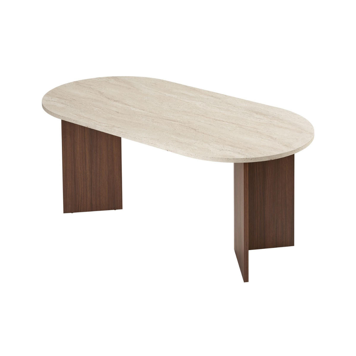 ESSTISCH mit abgerundeten Kanten sable 180/75/89,5 cm - Eichefarben, Holzwerkstoff (96/89.5/75cm) - Calicosy