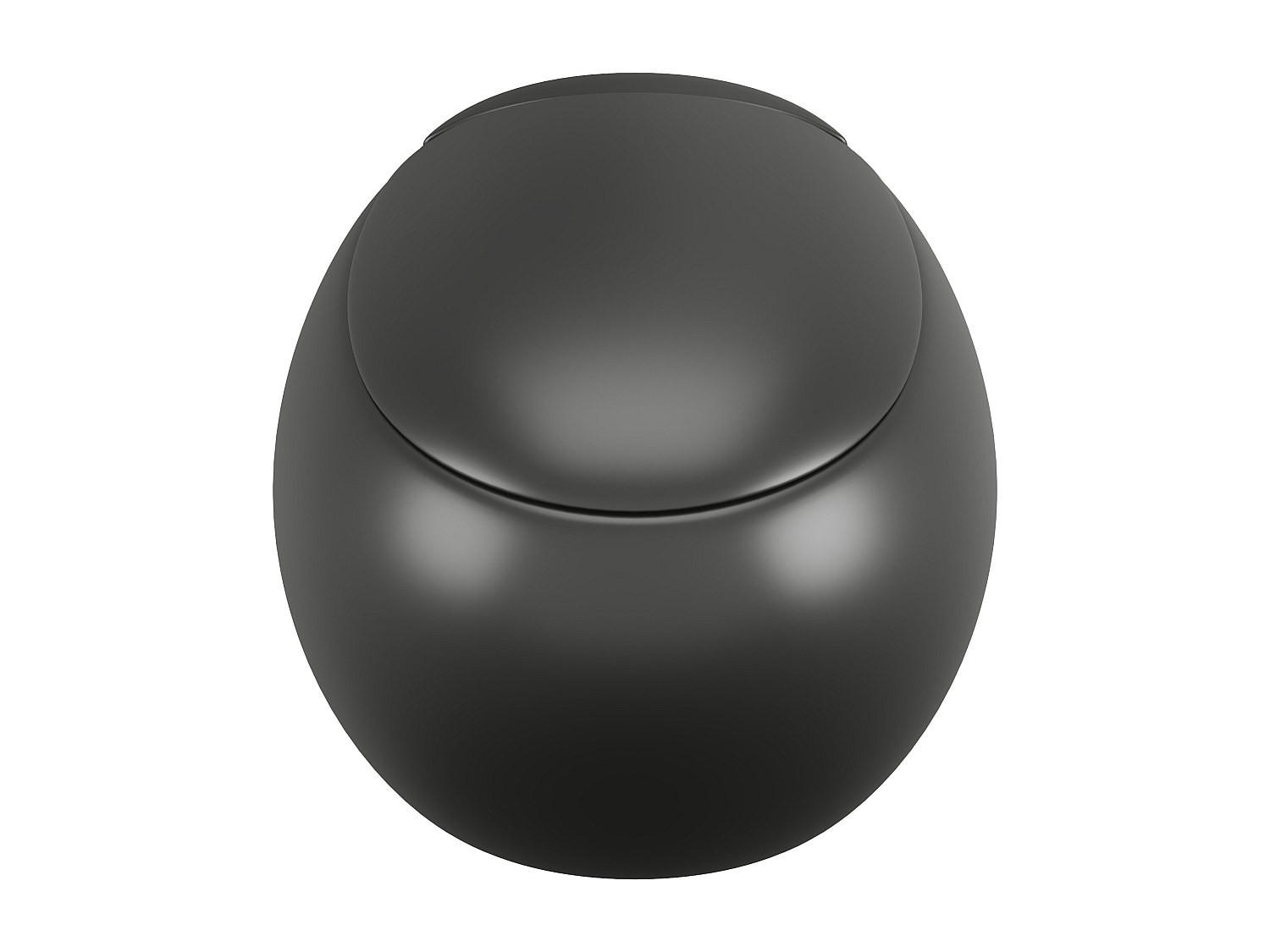 HÄNGE WC - 40 cm x 58 cm - keramik - schwarz Huro - Schwarz, Keramik (40/39/58cm) - Vente-Unique