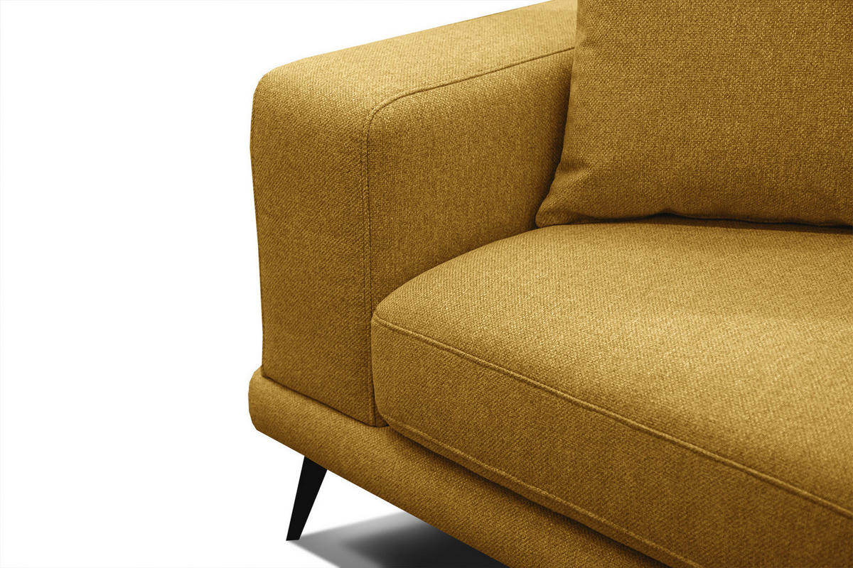 SOFA MEDIOLANE 2,5-Sitzer, dunkelgelb - Dunkelgelb, Holzwerkstoff/Textil (203/87/96cm) - Courtois Laville